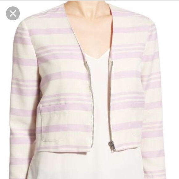 ๐cupcakes & cashmere>crop stripe jacket NWT - Picture 3 of 4